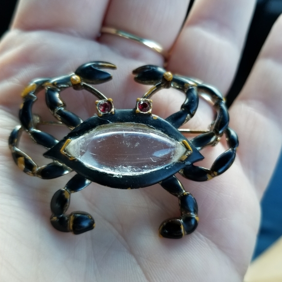 Relisted - Vintage crab brooch jelly belly unsigned Hattie Carnegie - Picture 12 of 13